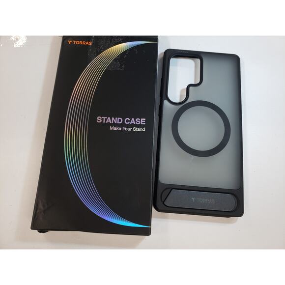 Torras Stand Case For Samsung Galaxy S25 Ultra w kickstand Matte Frost Black - Picture 2 of 11